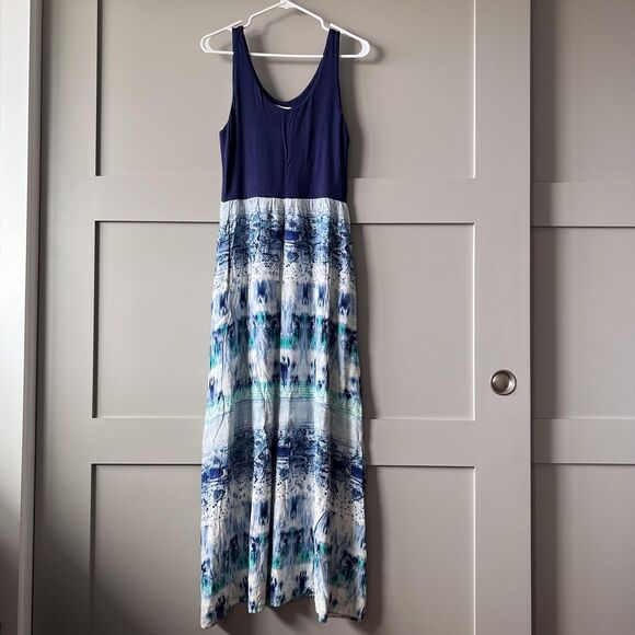 Athleta Dress Womens Small Maxi Sleeveless Tank Tie Dye Pockets Summer Casual - Picture 1 of 12